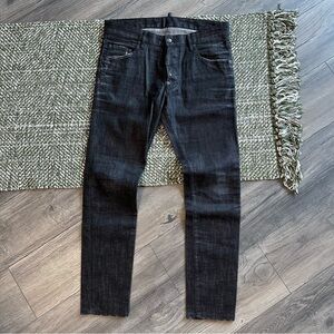 [SOLD] DSQUARED2 Skater Jean Distress Black Slim Leg Jeans